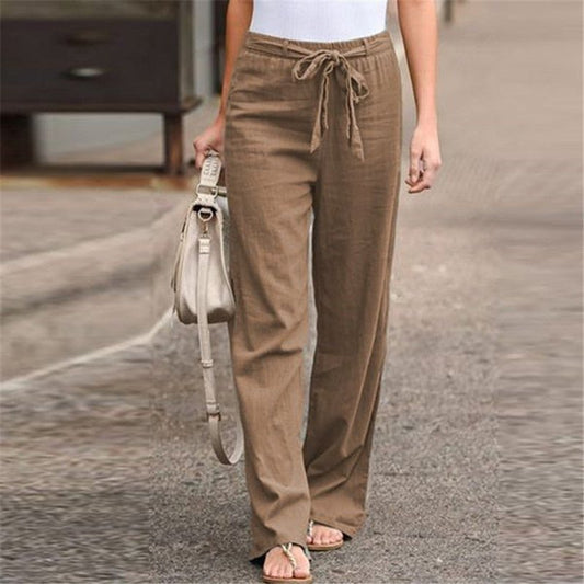 Easy Street Linen-Blend Wide-Leg Pants - Bayou Curves