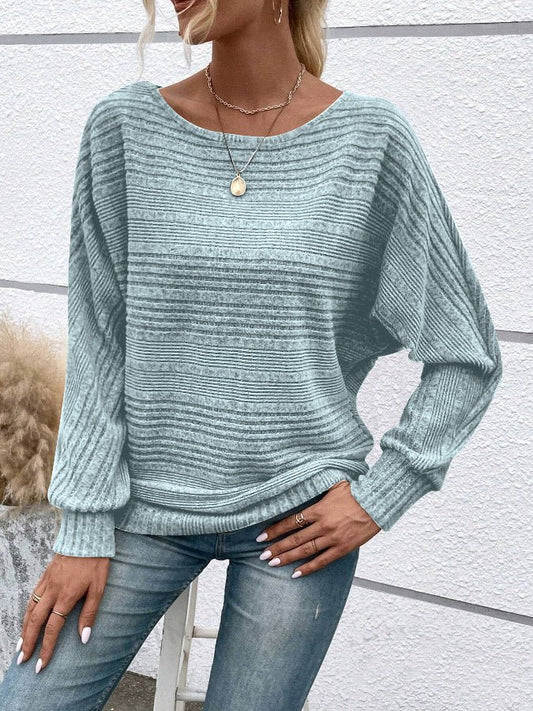 Easy Breezy Textured Long Sleeve Top - Bayou Curves