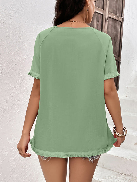 Easy Does It Fringe Top - Bayou Curves