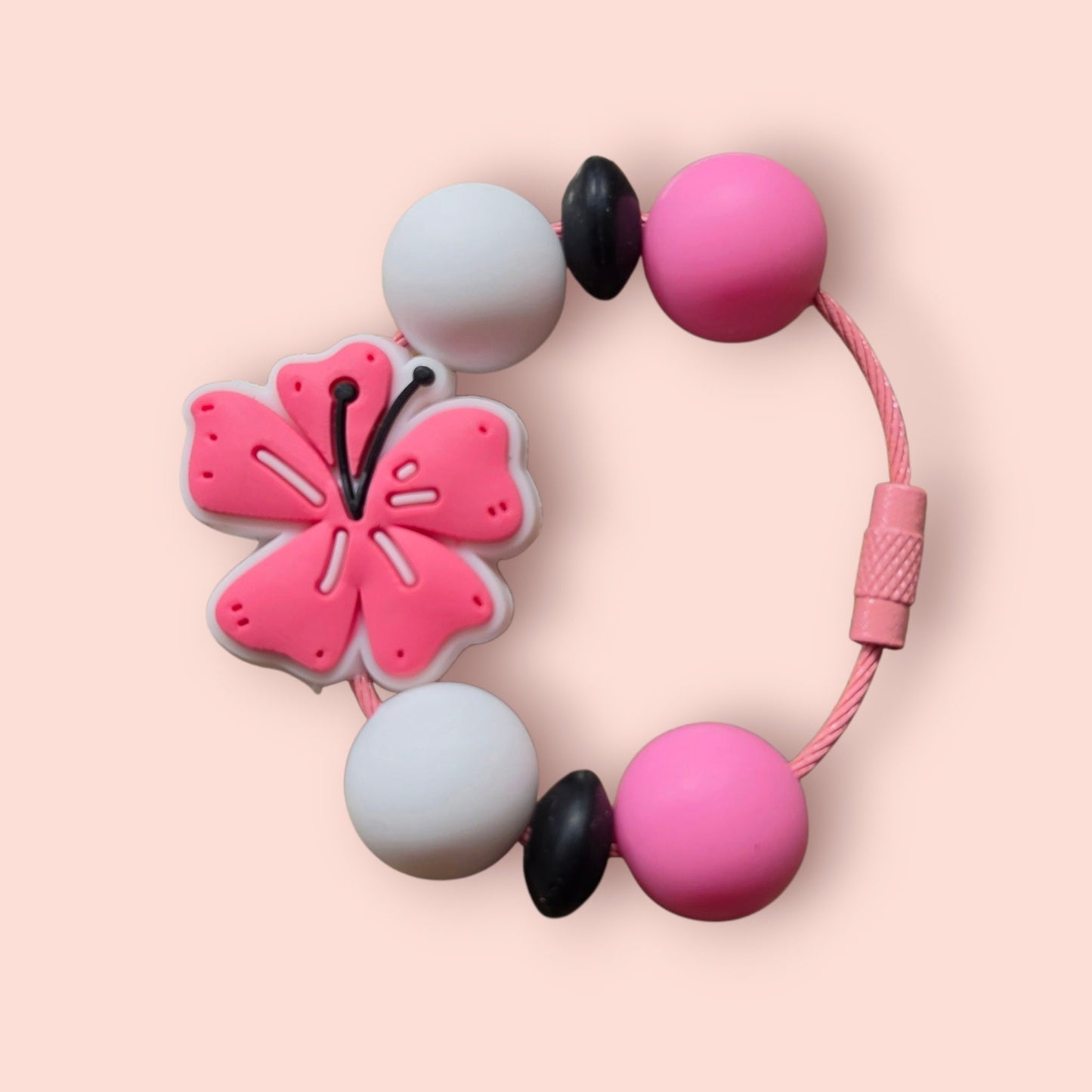 "Pink Flower" Tumbler Charm