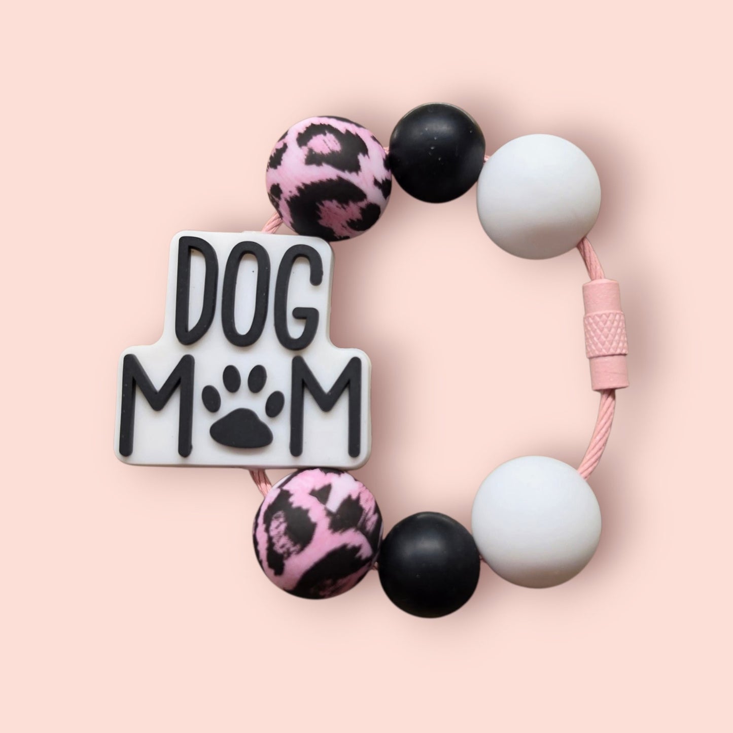 "Dog Mom Leopard" Tumbler Charm