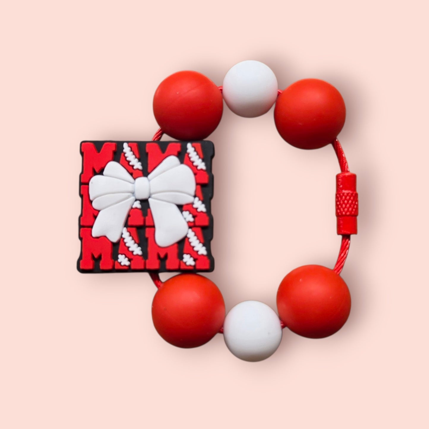 "Mama White Bow" Tumbler Charm