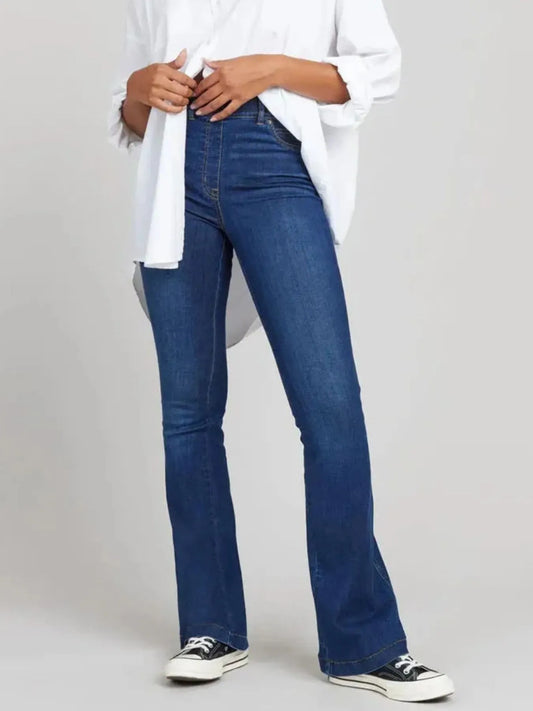 Full Size High-Waisted Flare Jeans Plus Size - Bayou Curves