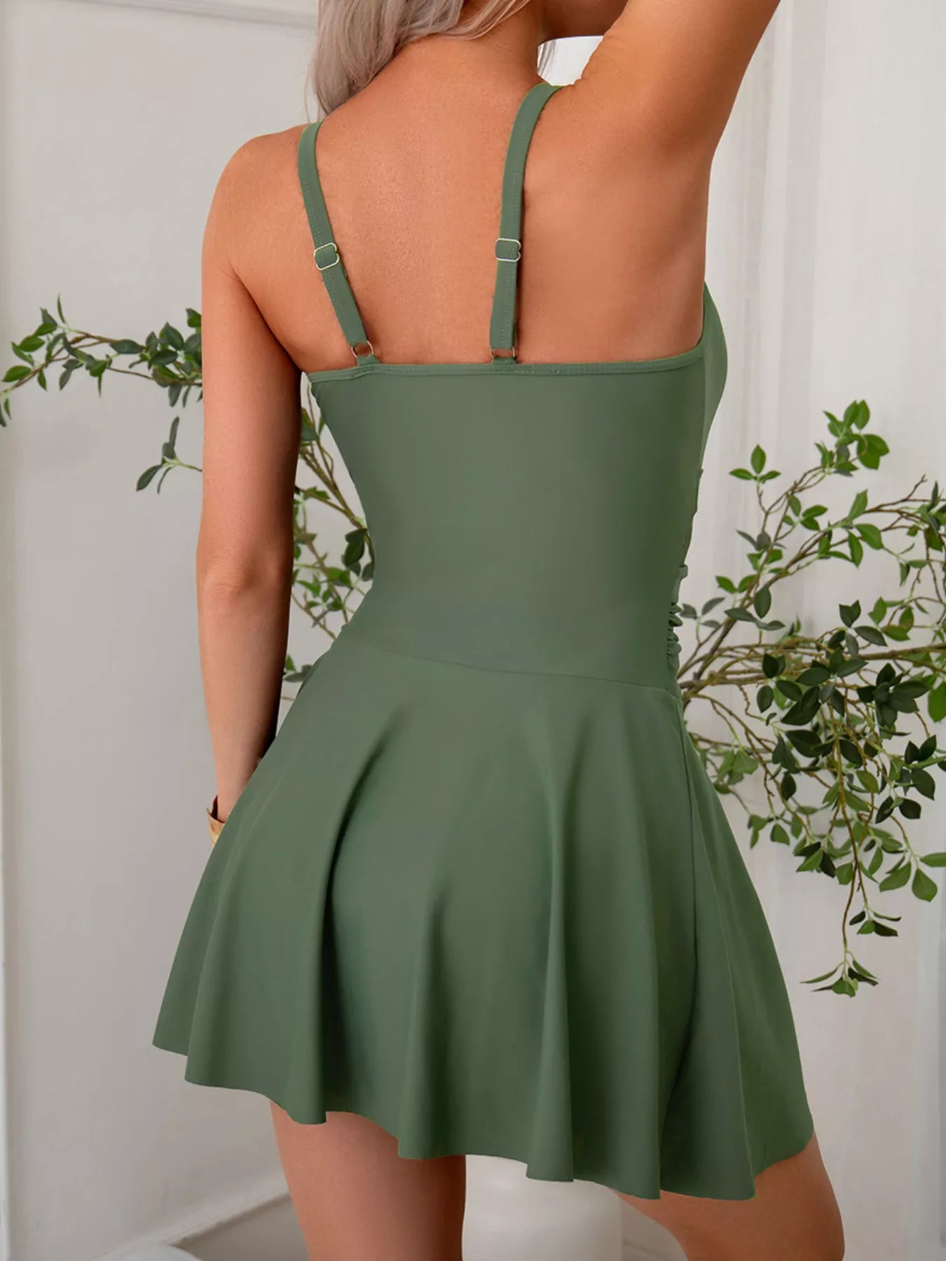 Mesh Panel Scoop Neck One-Piece Swimsuit - Bayou Curves