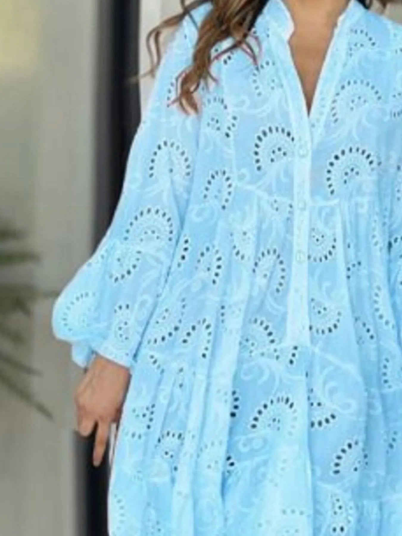 Full Size Eyelet Ruffled Hem Tiered Dress Plus Size - Bayou Curves