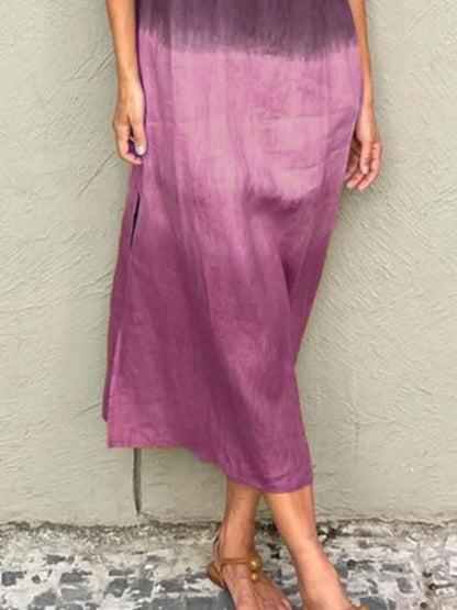 Full Size Sleeveless Gradient Tank Midi Dress Plus Size - Bayou Curves