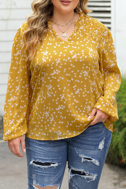 Golden Hour Split-Neck Blouse