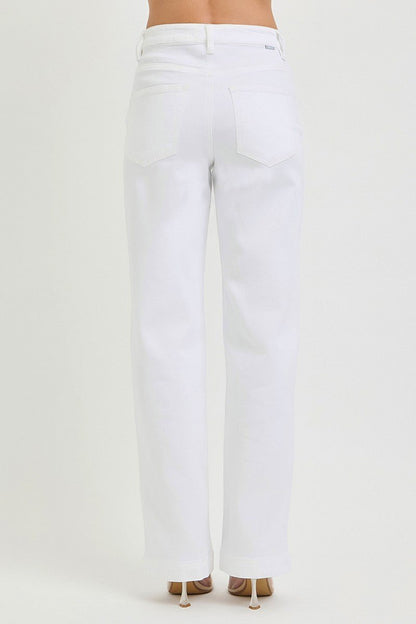 RISEN Full Size High Rise Wide Baggy Pants Plus Size - Bayou Curves