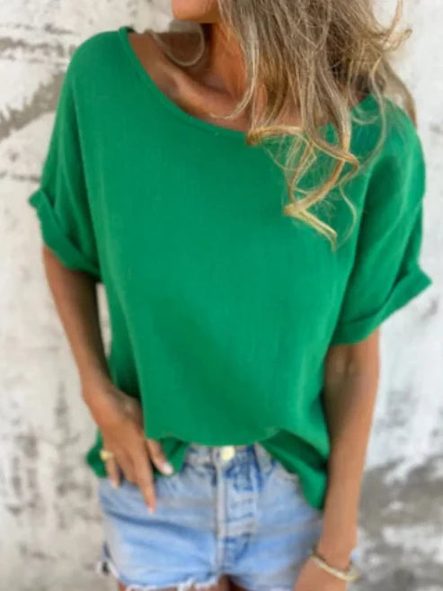 Simply Sassy Rolled Sleeve Top