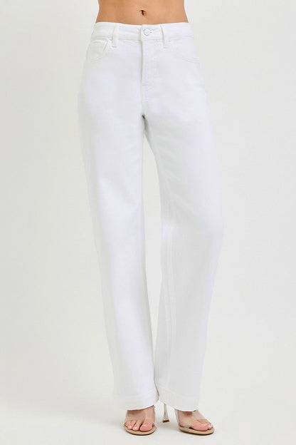 RISEN Full Size High Rise Wide Baggy Pants Plus Size - Bayou Curves