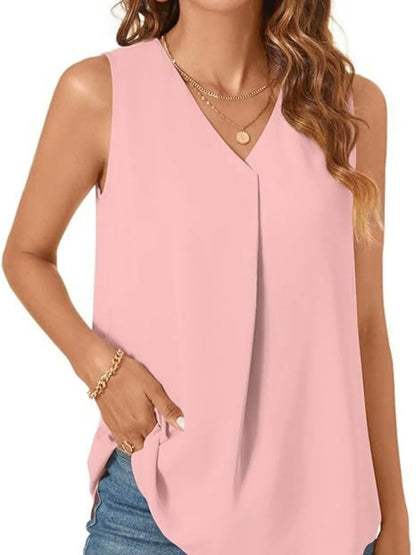 Full Size V-Neck Sleeveless Tank Top Plus Size - Bayou Curves
