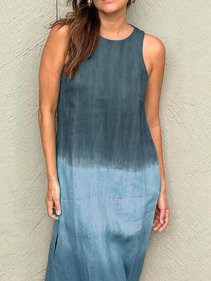 Full Size Sleeveless Gradient Tank Midi Dress Plus Size - Bayou Curves