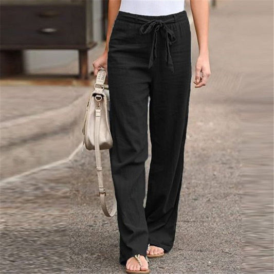 Easy Street Linen-Blend Wide-Leg Pants - Bayou Curves
