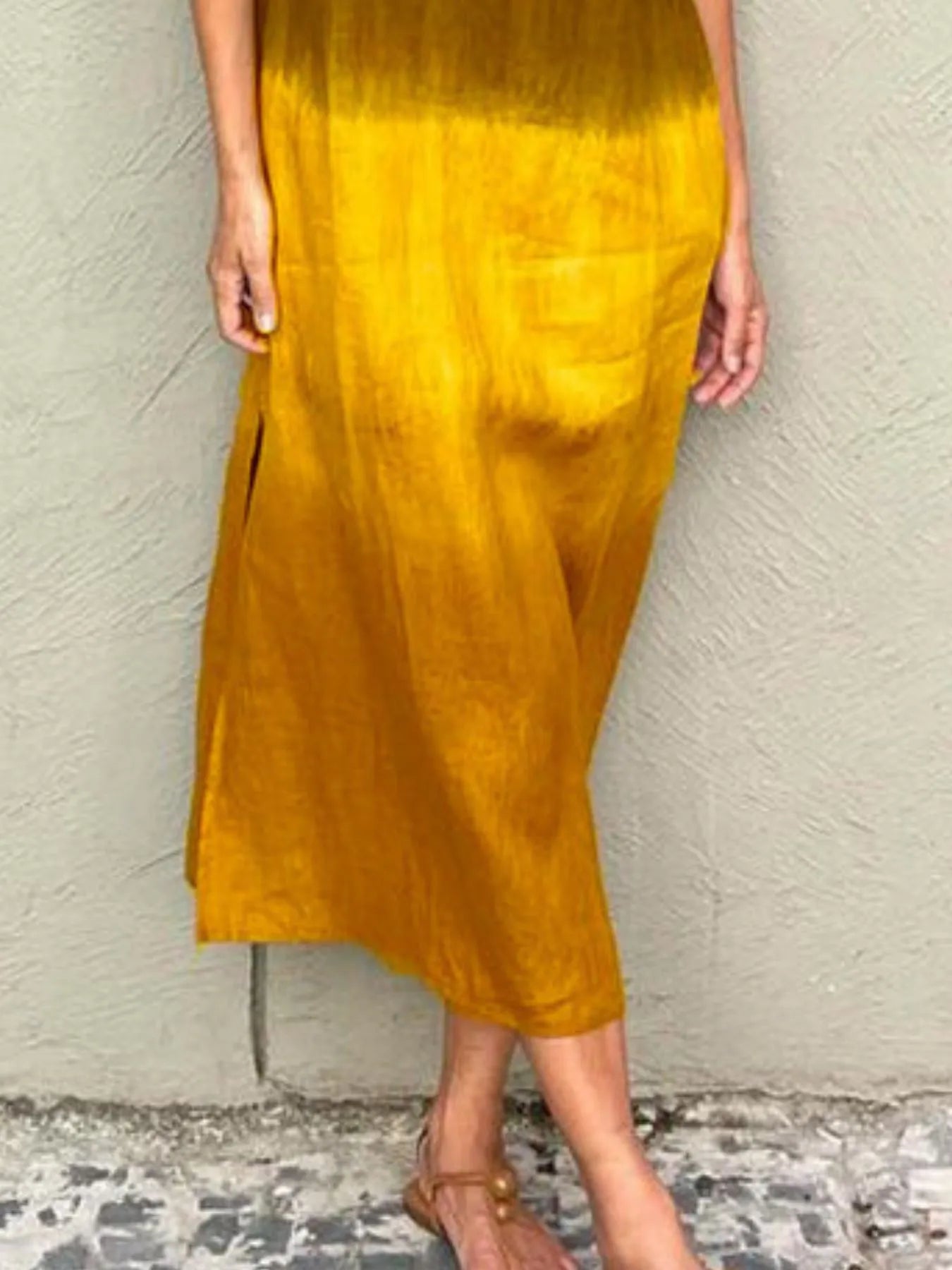 Full Size Sleeveless Gradient Tank Midi Dress Plus Size - Bayou Curves