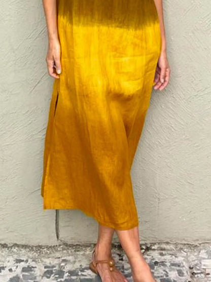 Full Size Sleeveless Gradient Tank Midi Dress Plus Size - Bayou Curves