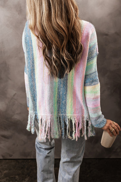 Pastel Daydream Fringe Tunic Sweater