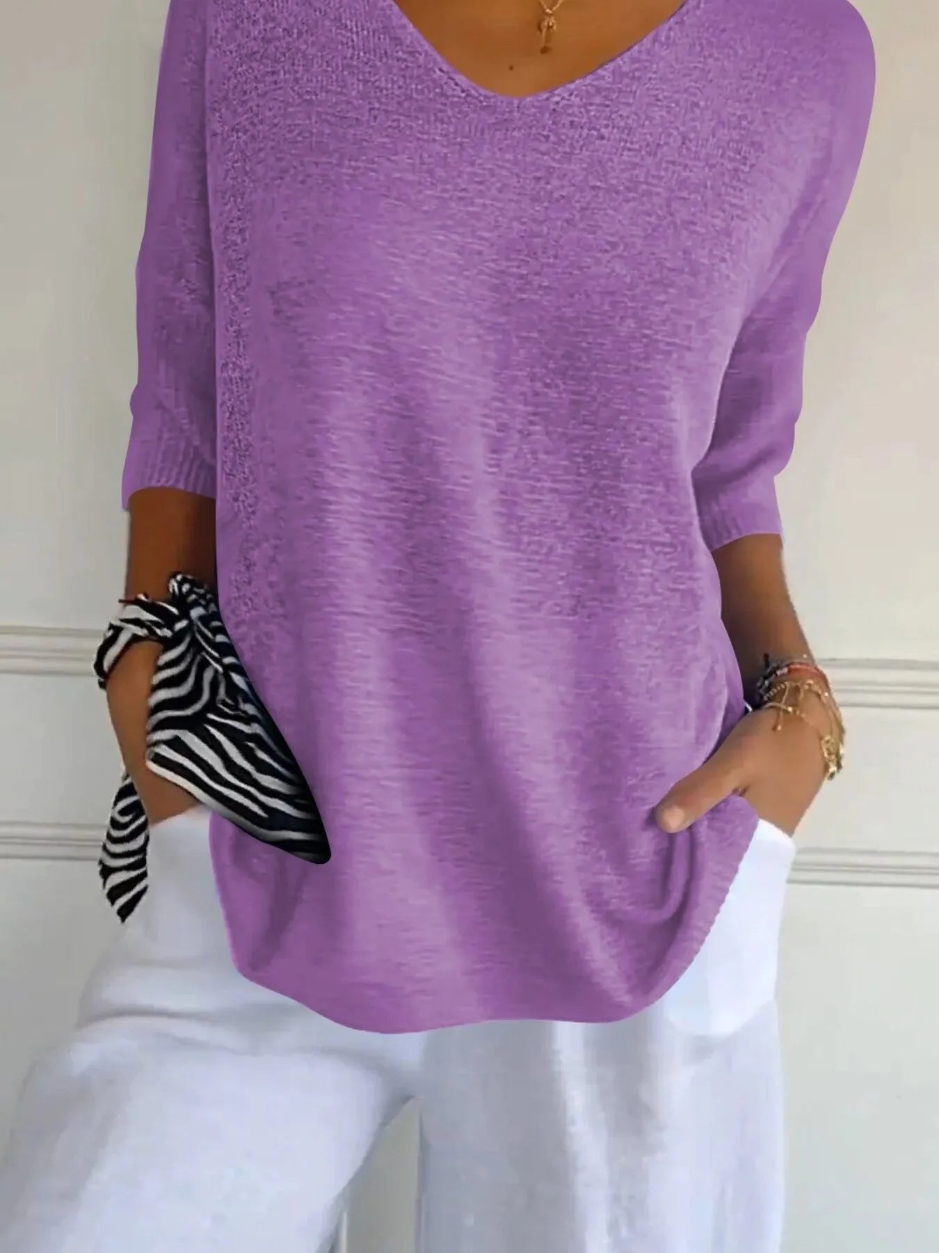 Full Size Relaxed Fit Ribbed Hem Sweater Plus Size - Bayou Curves