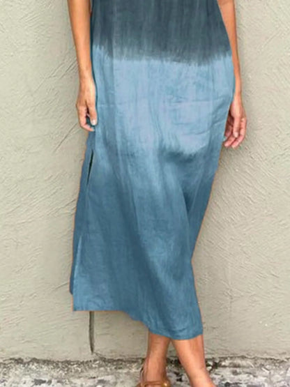 Full Size Sleeveless Gradient Tank Midi Dress Plus Size - Bayou Curves