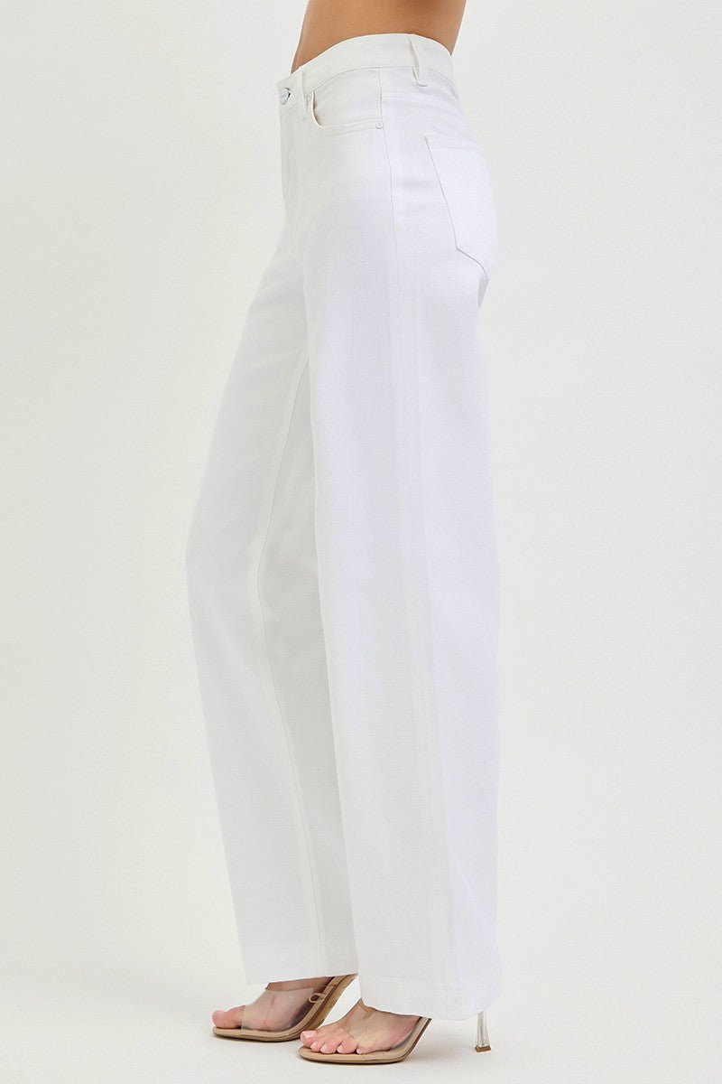 RISEN Full Size High Rise Wide Baggy Pants Plus Size - Bayou Curves