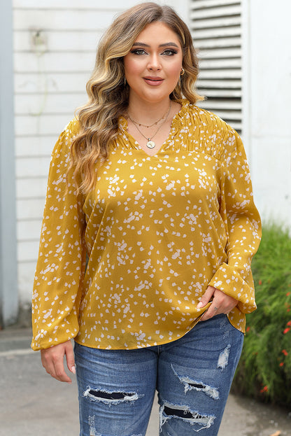 Golden Hour Split-Neck Blouse