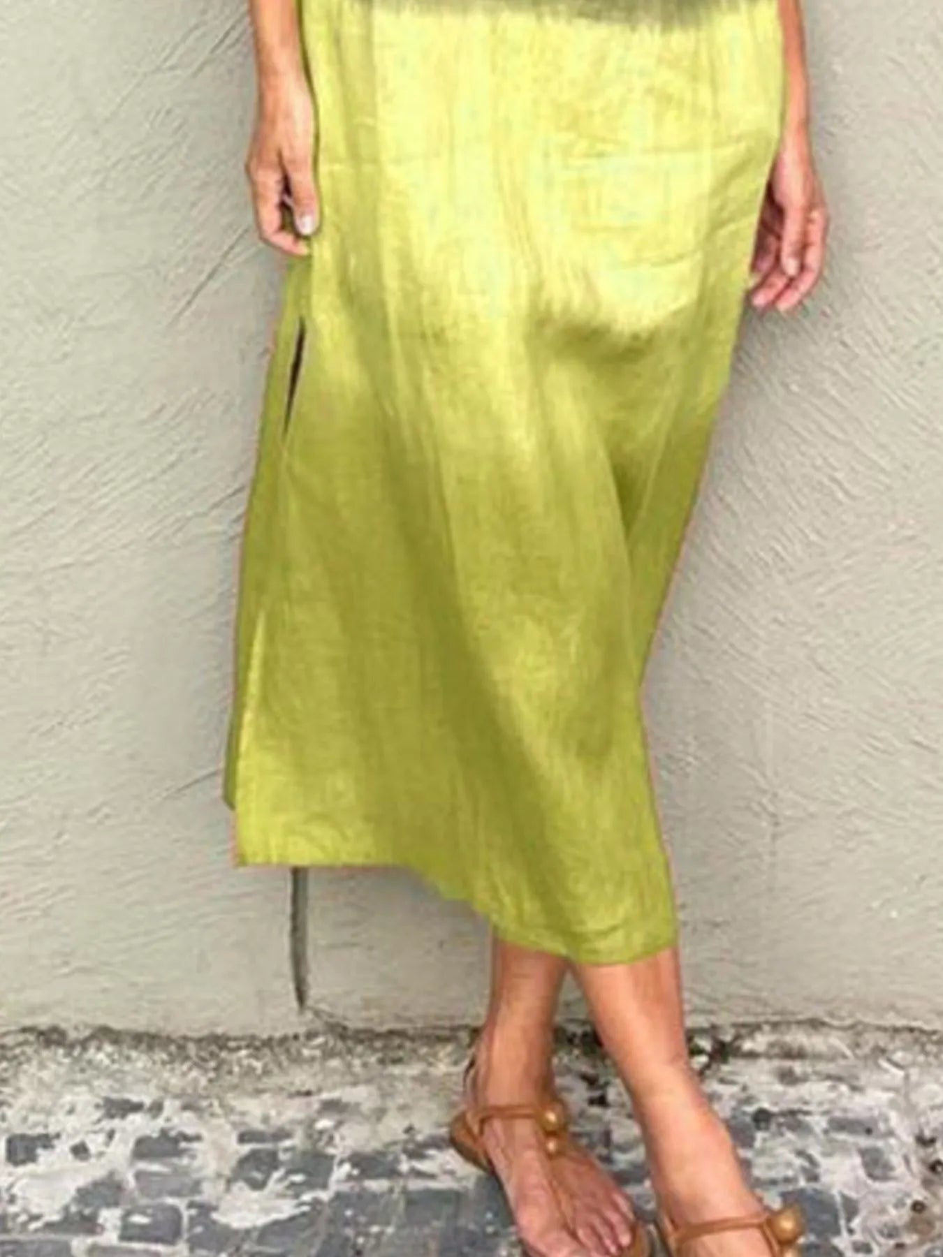 Full Size Sleeveless Gradient Tank Midi Dress Plus Size - Bayou Curves