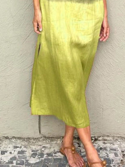 Full Size Sleeveless Gradient Tank Midi Dress Plus Size - Bayou Curves