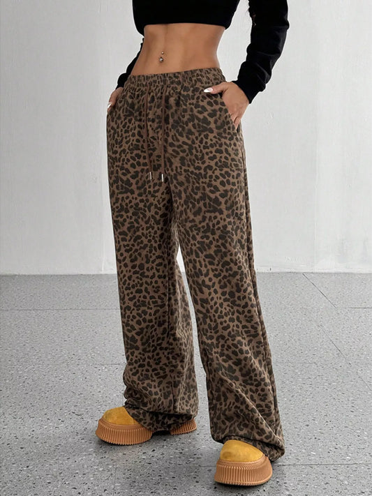Wild & Easy Leopard Wide-Leg Pants - Bayou Curves