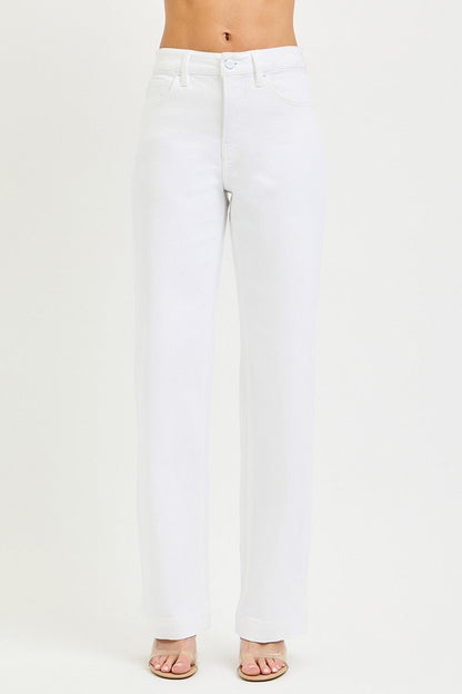 RISEN Full Size High Rise Wide Baggy Pants Plus Size - Bayou Curves