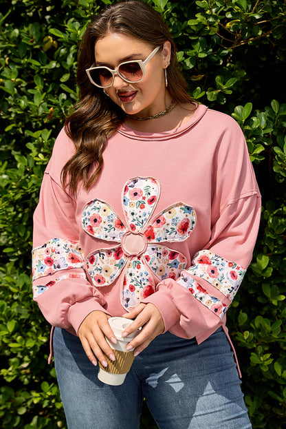 Petal Power Floral Appliqué Sweatshirt