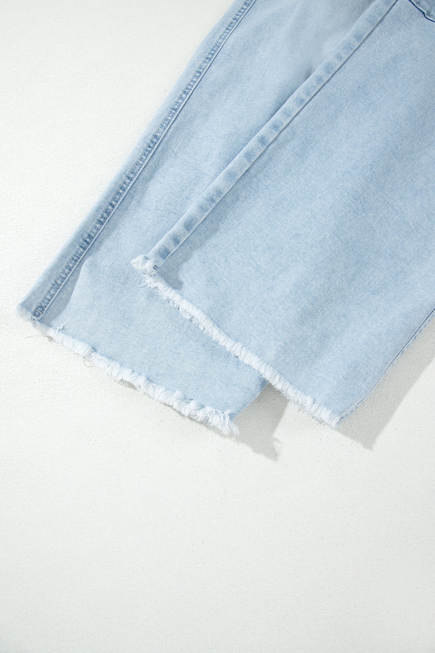 Plus Size Beau Blue Seam Detail Patch Pocket Raw Cut Shift Jeans