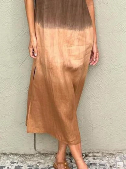 Full Size Sleeveless Gradient Tank Midi Dress Plus Size - Bayou Curves