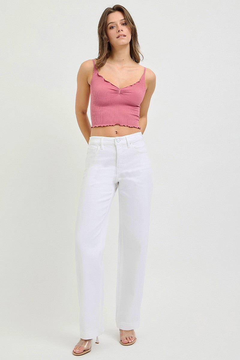 RISEN Full Size High Rise Wide Baggy Pants Plus Size - Bayou Curves