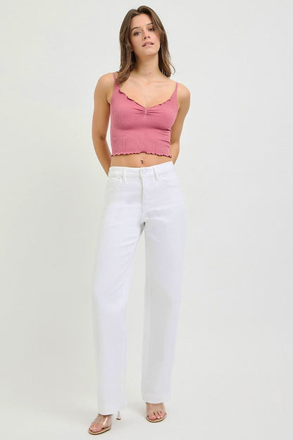 RISEN Full Size High Rise Wide Baggy Pants Plus Size - Bayou Curves