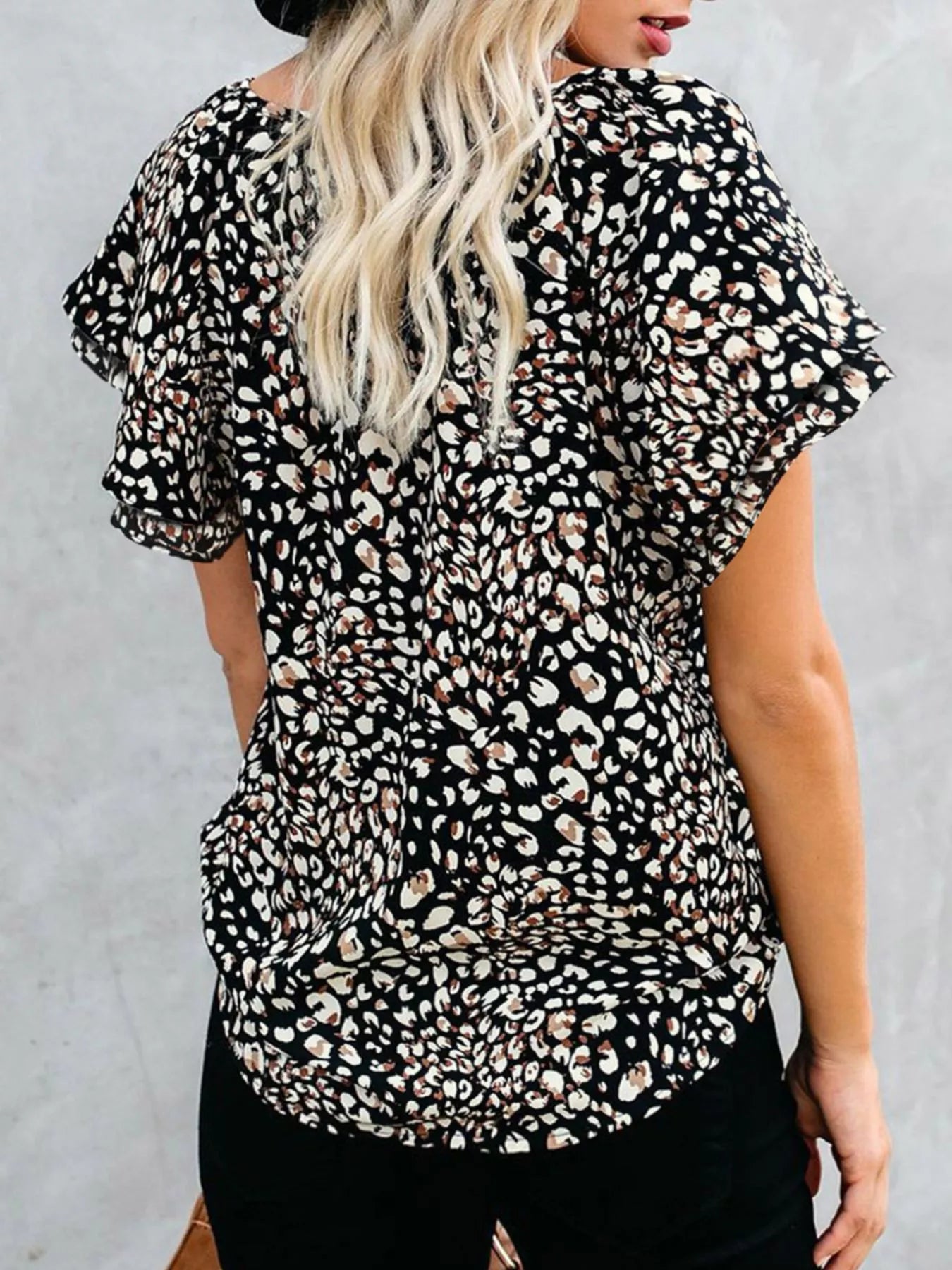 Full Size Floral Print V-Neck Shirt Plus Size - Bayou Curves