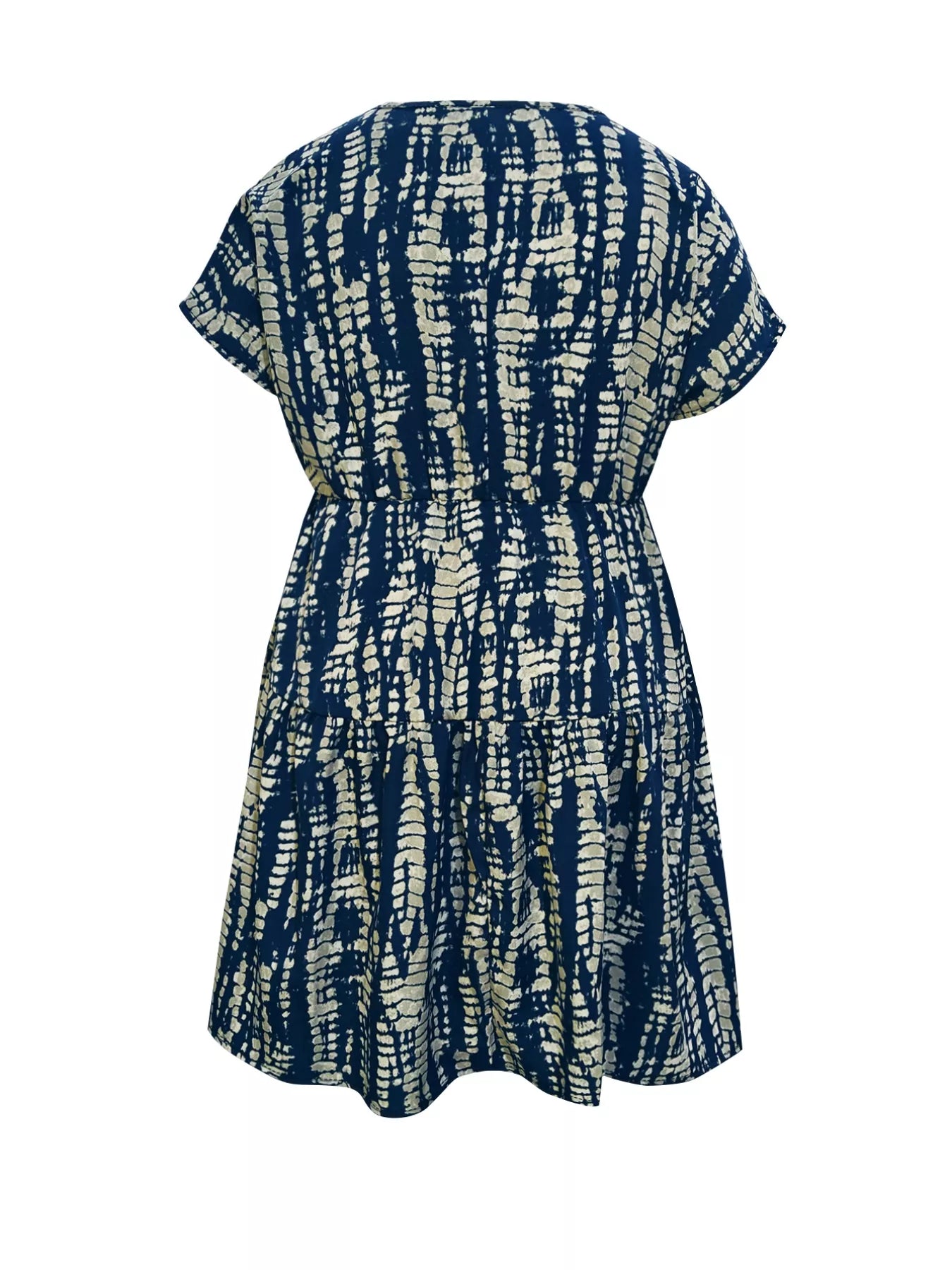 Plus Size Printed Long Sleeve Ruffle Hem Mini Dress - Bayou Curves