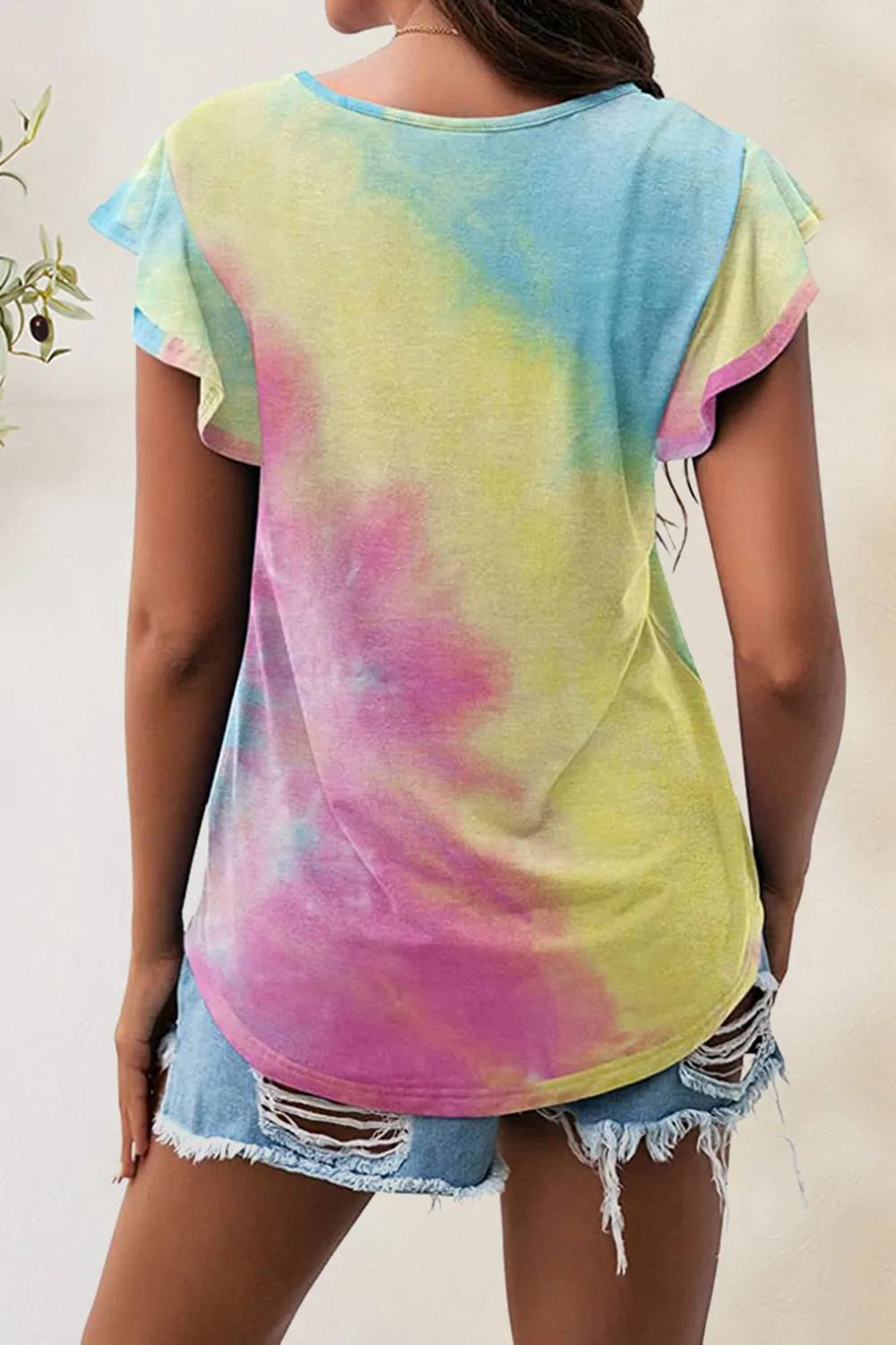 Printed Round Neck Short Sleeve T-Shirt - Bayou Curves