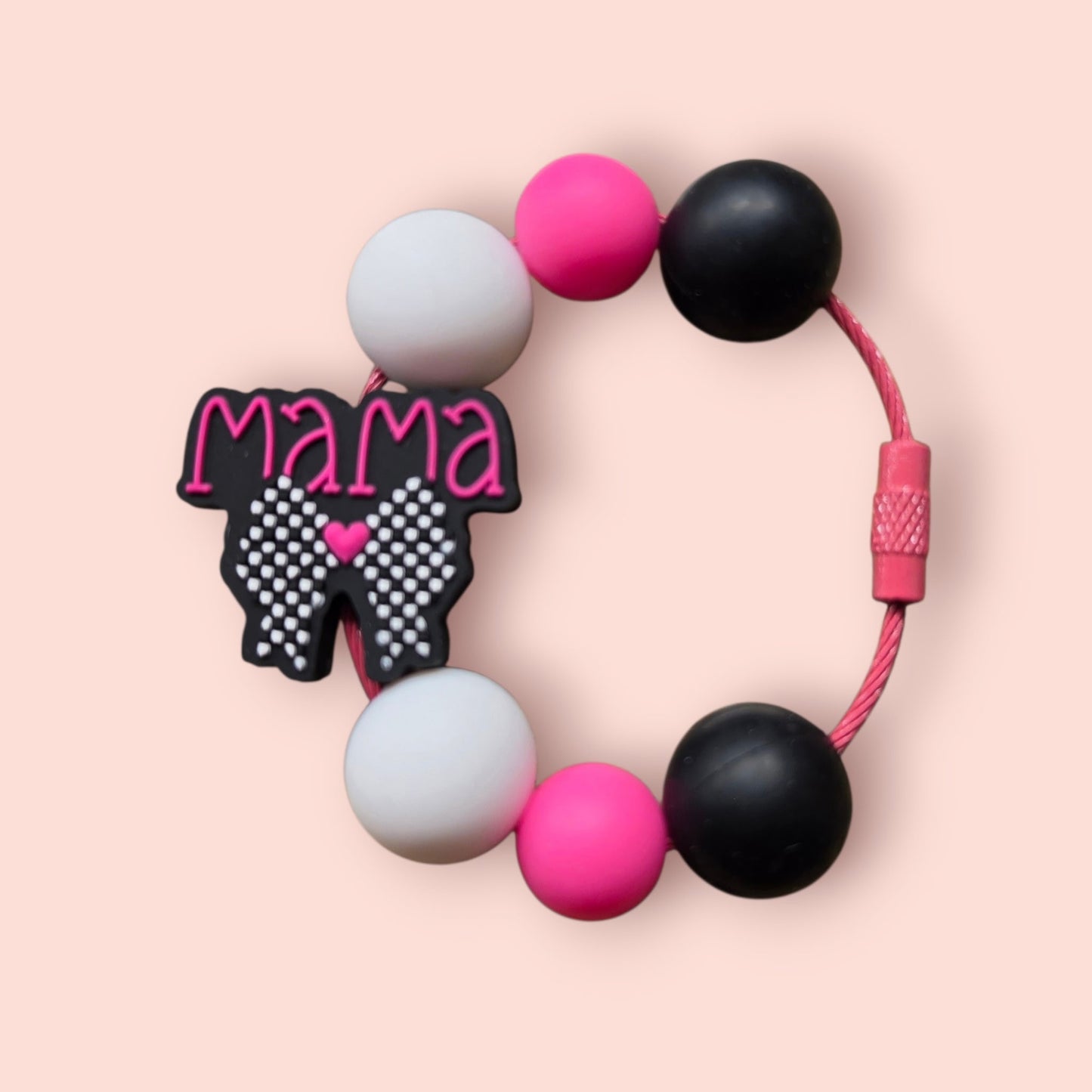 "Mama Bow Pink" Tumbler Charm