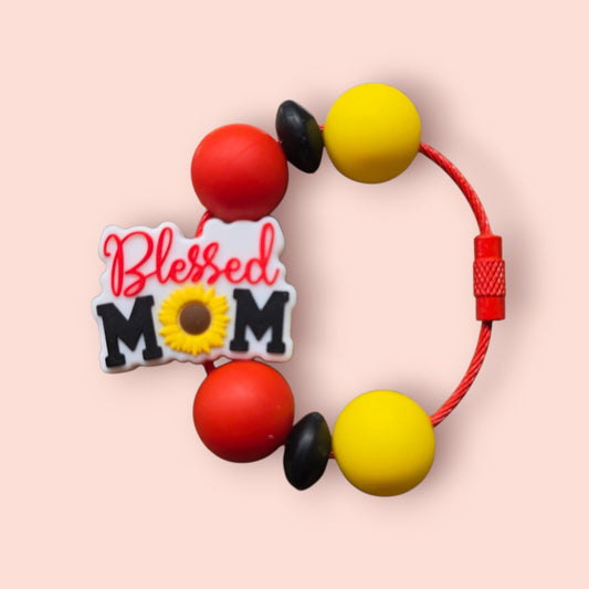"Blessed Mom" Sunflower Tumbler Charm