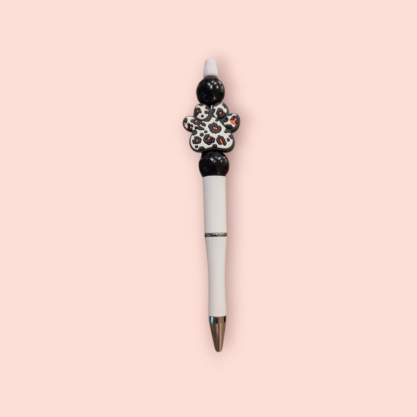 White Pen Paw Print Black