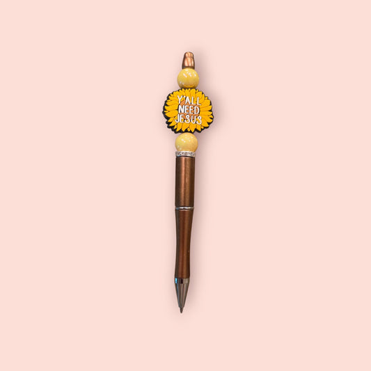 Y'all Need Jesus Gold Pen