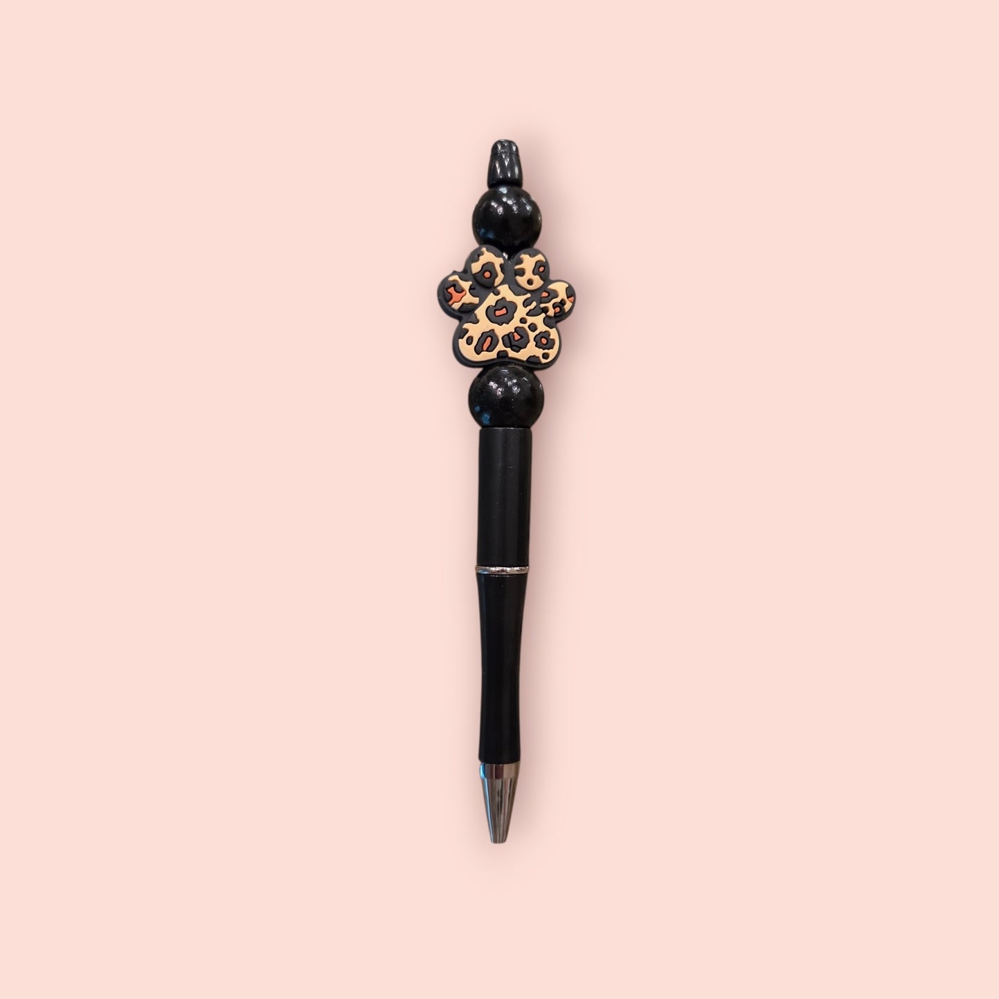 Black Pen with Tan Paw Print
