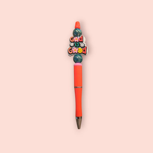 God Is Good Orange Pen