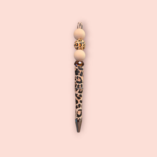 Leopard Pen with Wood & Leopard