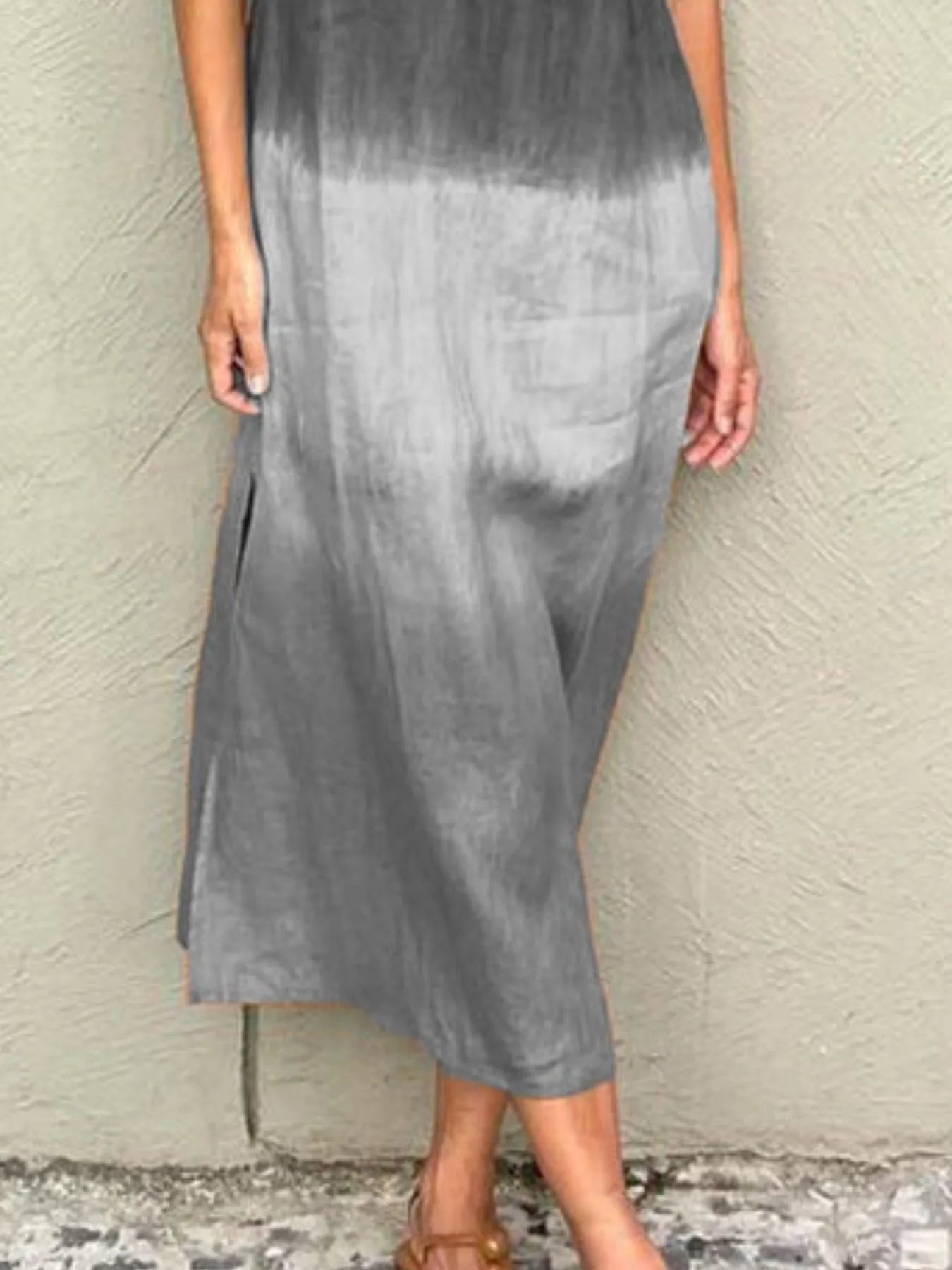 Full Size Sleeveless Gradient Tank Midi Dress Plus Size - Bayou Curves