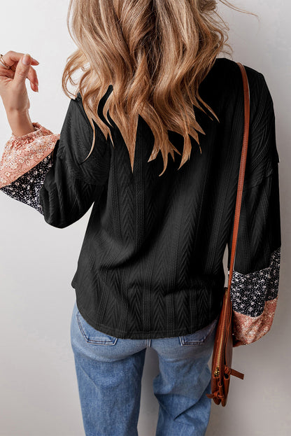 Blooms Floral Cuff Blouse