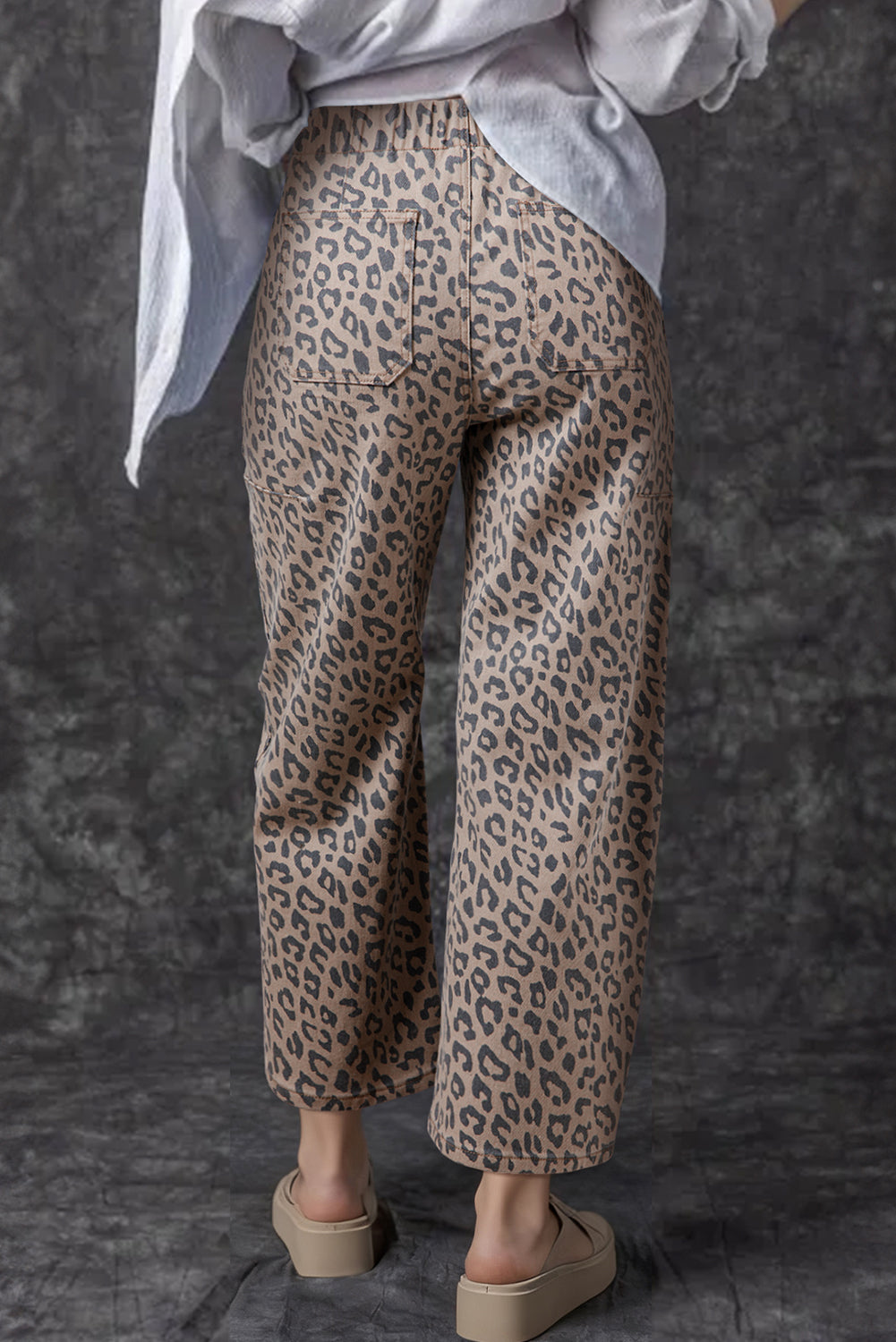 Wild Side Leopard Barrel Jeans