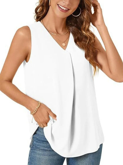 Full Size V-Neck Sleeveless Tank Top Plus Size - Bayou Curves