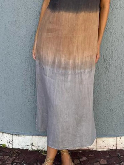 Full Size Sleeveless Gradient Tank Midi Dress Plus Size - Bayou Curves