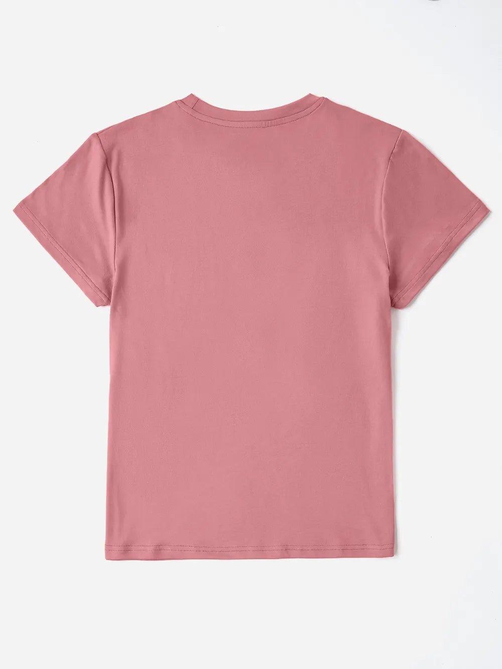 Letter Round Neck Short Sleeve T-Shirt - Bayou Curves