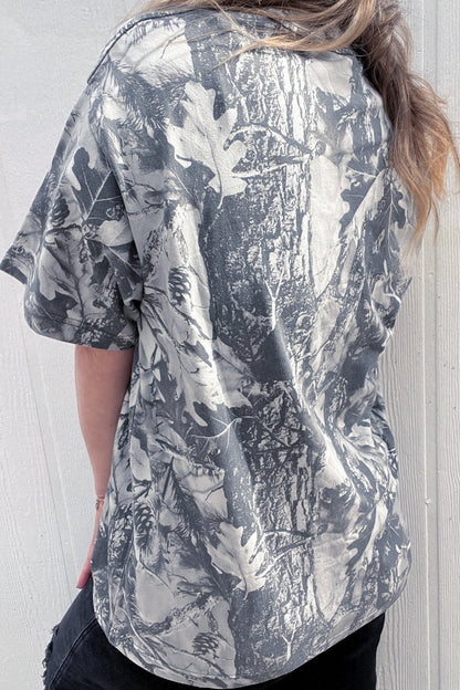 Plus Size Gray Woodland Camouflage LOVE LIKE JESUS T Shirt - Bayou Curves